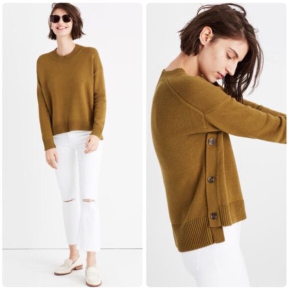 Madewell Brownstone Side Button Sweater XS